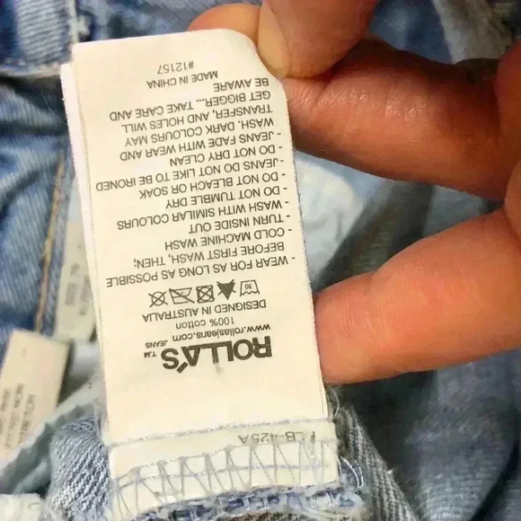 Rolla's High Rise Jeans Size 29 Light Wash Mid Rise Skinny Fit Tapered - Picture 8 of 9